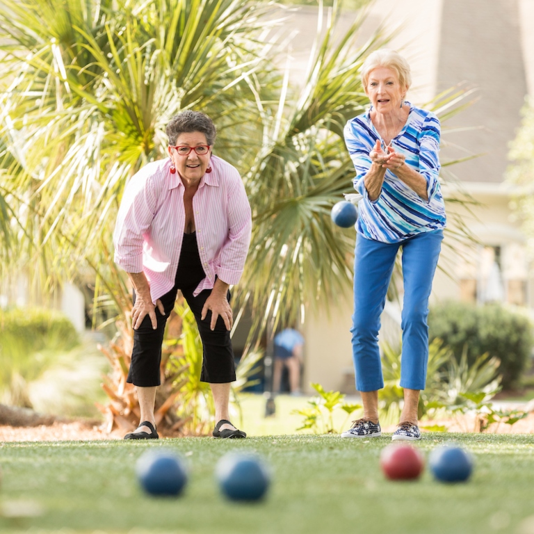 Two Marshes Residents Enjoying a Game of Bocce