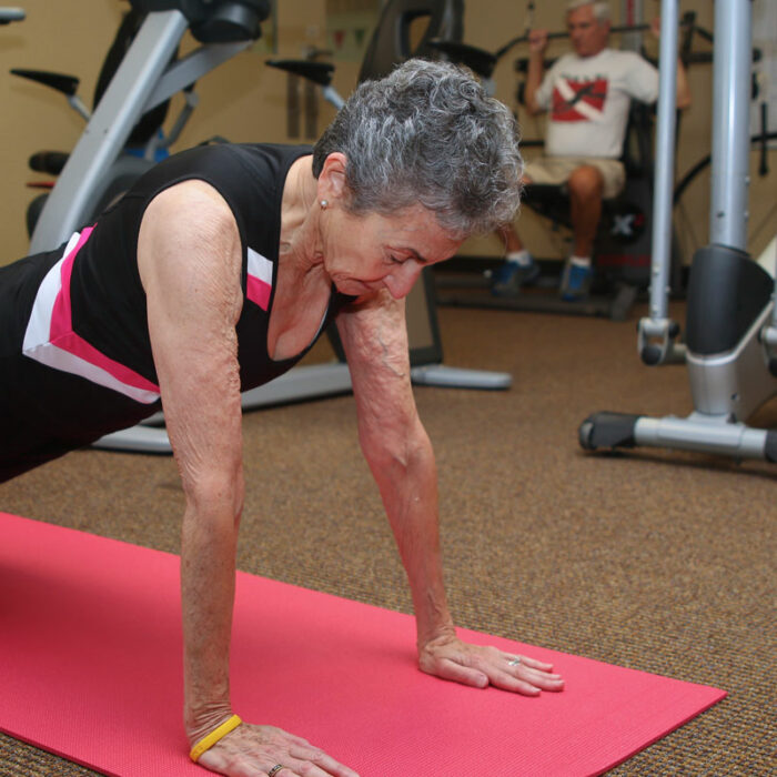 Senior woman working out